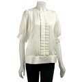 Due Per Due Women's Pressed Ruffle Front Blouse