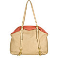Prada Beige and Coral Smooth Leather Tote