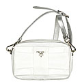 Prada Tessuto Fiocco White/ Silver Convertible Clutch