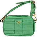 Prada Tessuto Fiocco Green Nylon Convertible Clutch