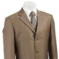 Eddie Domani Men's Light Brown Windowpane Suit