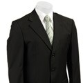 Eddie Domani Men's Black 3-button Suit
