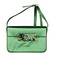 Prada Green Satin Convertible Clutch