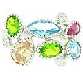 Silvertone Fancy Cubic Zirconia Ring
