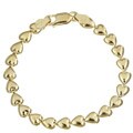 14k Gold over Silver Italian Heart Link Bracelet