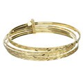 14k Gold over Silver 2.5-inch Diamond-cut Bangles