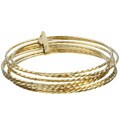 14k Gold over Silver 8-inch Diamond-cut Bangles