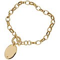 14k Gold over Silver 7-inch Oval Toggle Bracelet
