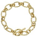 14k Gold over Silver Oval Link Toggle Bracelet