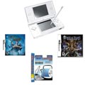 Nintendo DS White Bundle with 2 Games, 25 Extras
