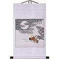 Winter Lovebirds 36-inch Wall Art Scroll Painting