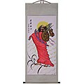 Zen Buddhist Legend 69-inch Wall Art Scroll Painting