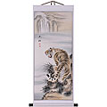 Tiger and Mountain Waterfall 48-inch Wall Scroll Painting