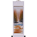 'Cranes & Autumn Lake' Art Wall Scroll Painting