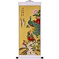'Phoenix and Peonies' Asian Art Scroll Wall Painting
