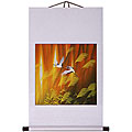 'Cranes and Golden Willows' Chinese Art Wall Scroll Painting