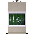 'Cranes and Jade Willows' Asian Art Wall Scroll Painting