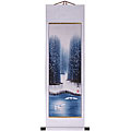 'Winter Cranes and Pond' Wall Scroll Painting