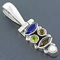 Sterling Silver Multi-gemstone Pendant (India)