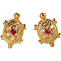 14k Yellow Gold Child's Turtle Earrings