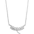 Sterling Silver CZ Dragonfly Necklace