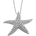 Sterling Silver CZ Pave Starfish Necklace
