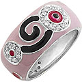 Sterling Silver Enamel CZ Ring