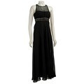 JS Boutique Women's Black Long Chiffon Dress