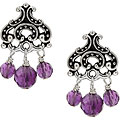Charming Life Silverplated Amethyst Chandelier Earrings