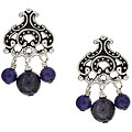 Charming Life Silverplated Blue Lapis Chandelier Earrings