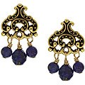 Charming Life Goldplated Pewter Blue Lapis Chandelier Earrings