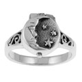 Sterling Silver Moon and Stars Poison Ring