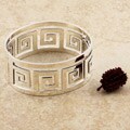 Sterling Silver 'Greek Key' Cutout Bracelet (Mexico)