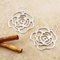 Sterling Silver Rose Cutout Earrings (Mexico)
