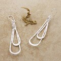 Sterling Silver Elongated Teardrop Earrings (Mexico)