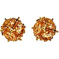 14k Gold Champagne CZ Ball Earrings