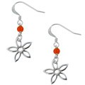 Sterling Silver Carnelian Floral Drop Earrings