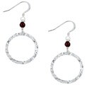 Sterling Silver Garnet Chakra Circle Drop Earrings