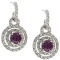 Sterling Silver Purple CZ Drop Earrings