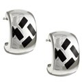 Sterling Black Onyx Inlay Earrings