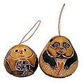 Set of 2 Animal Design Gourd Ornamnets (Peru)