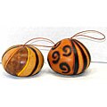 Set of 2 Abstract Design Gourd Ornaments (Peru)
