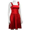 Suzi Chin for Maggy Boutique Women's Cherry Red Satin Dress