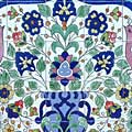 Mosaic 'Horizontal Peacock' 75-tile Ceramic Wall Mural