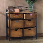 Six-drawer Wicker Storage Chest