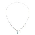 Sterling Silver Blue Topaz Wave Necklace