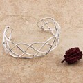 Sterling Silver Braided Design Cuff Bracelet (Mexico)
