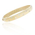 18k Gold over Sterling Silver CZ Cuff Bangle