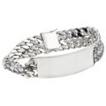 Sterling Silver 8.5-inch Double Cuban Link ID Bracelet