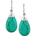 Sterling Silver Turquoise Teardrop Hook Earrings